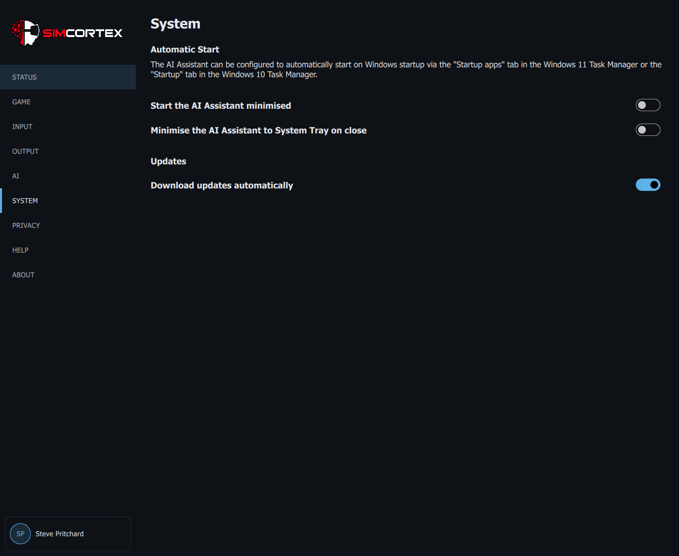 System Panel